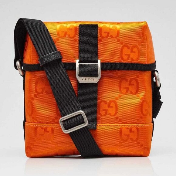 Gucci Orange GG Nylon Off The Grid Messenger Crossbody Bag - Picture 1 of 12